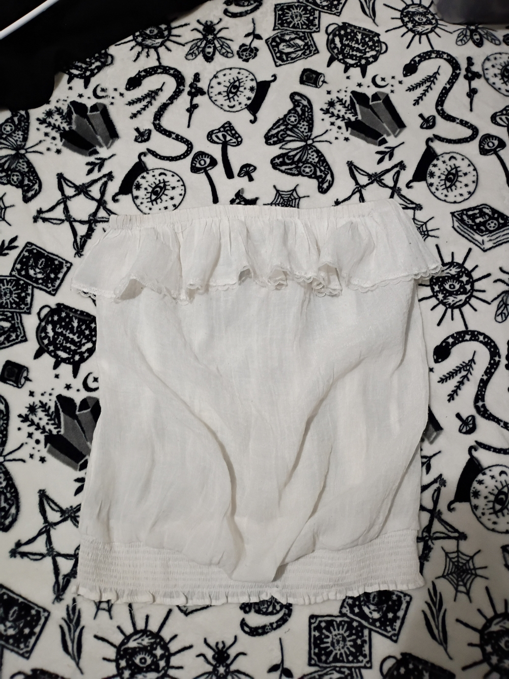 Ari & Kris Off-Shoulder Ruffle Crop Top